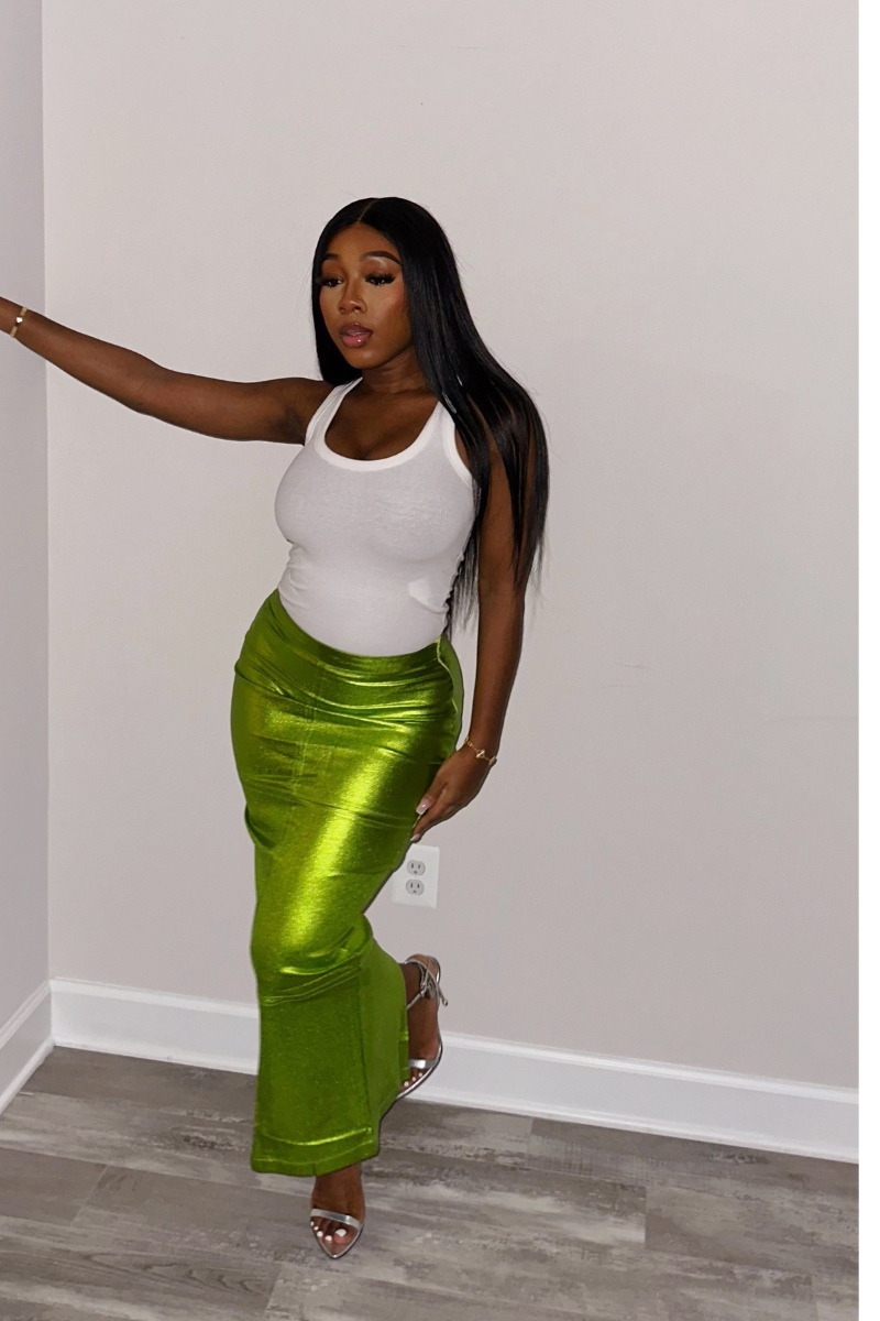 Maxi Metallic Skirt – DEMULUXE