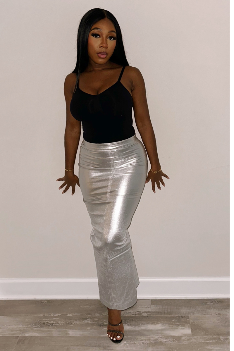 Maxi Metallic Skirt – DEMULUXE
