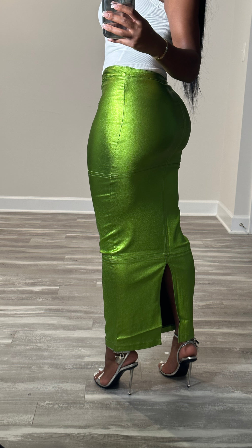 Maxi Metallic Skirt – DEMULUXE