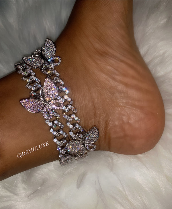 CUBAN LINK BUTTERFLY ANKLET