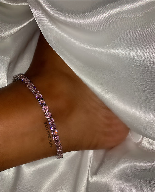 Pink Tennis chain anklet