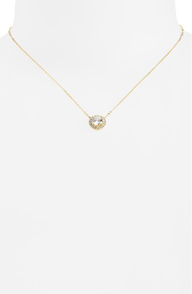 Round halo Necklace