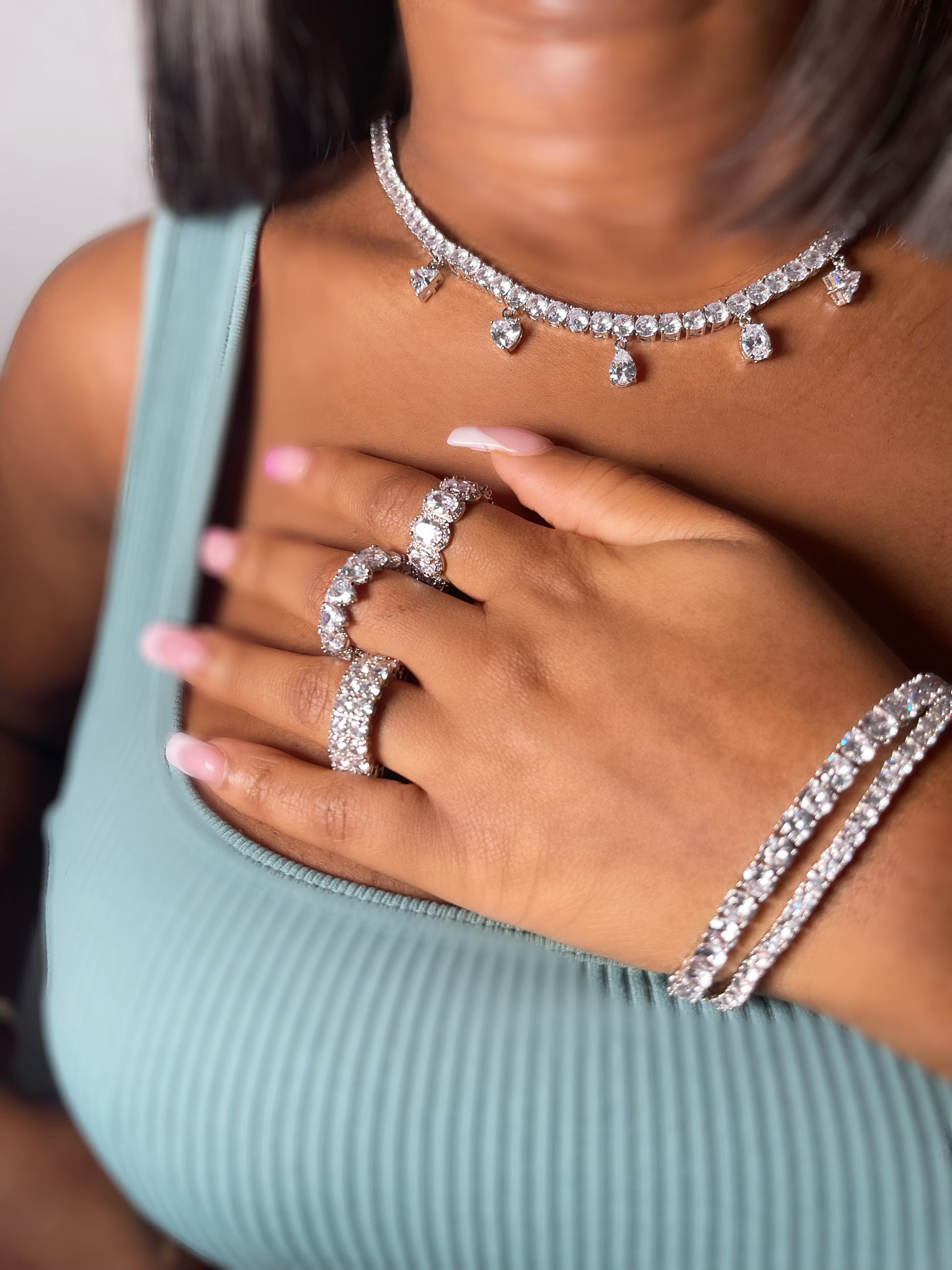 Glam Tennis Necklace