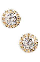 Round Halo Stud Earings