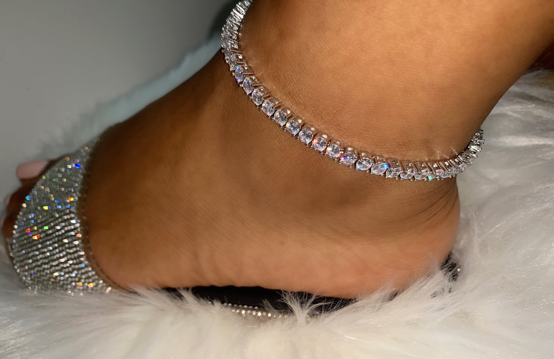 Tennis chain anklet