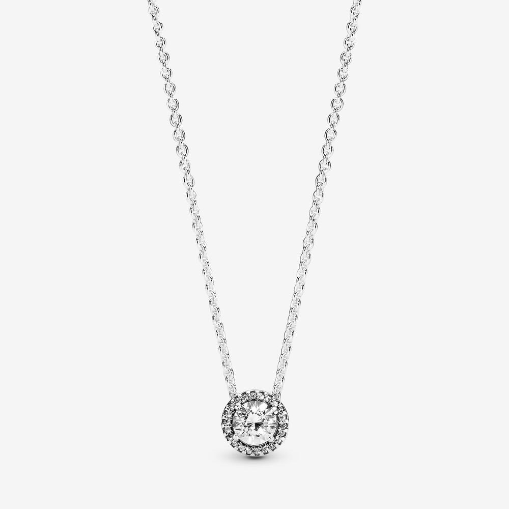 Round halo Necklace